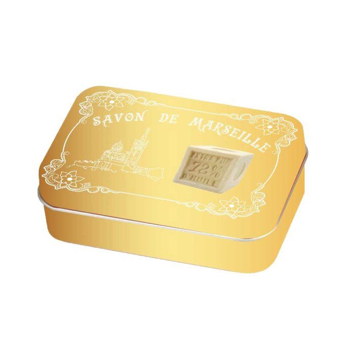 Boite à savon Marseille or & blanc