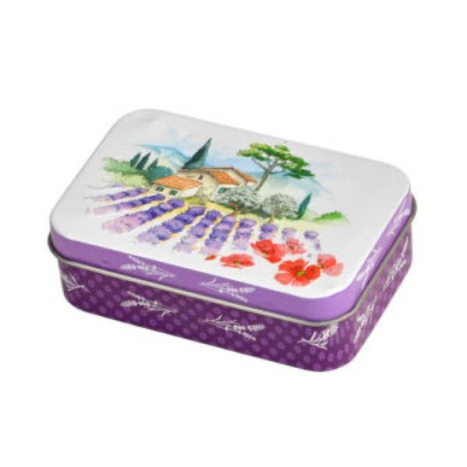 Boite à savon métal décor lavande & mas