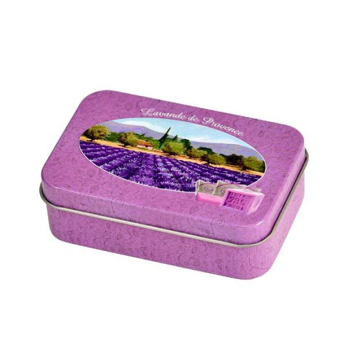 Boite à savon métal décor lavande de Provence