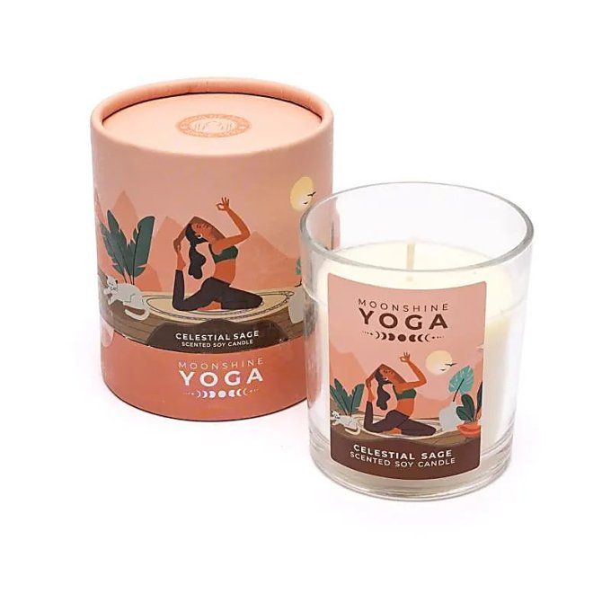Bougie cire de soja yoga sauge céleste 120g