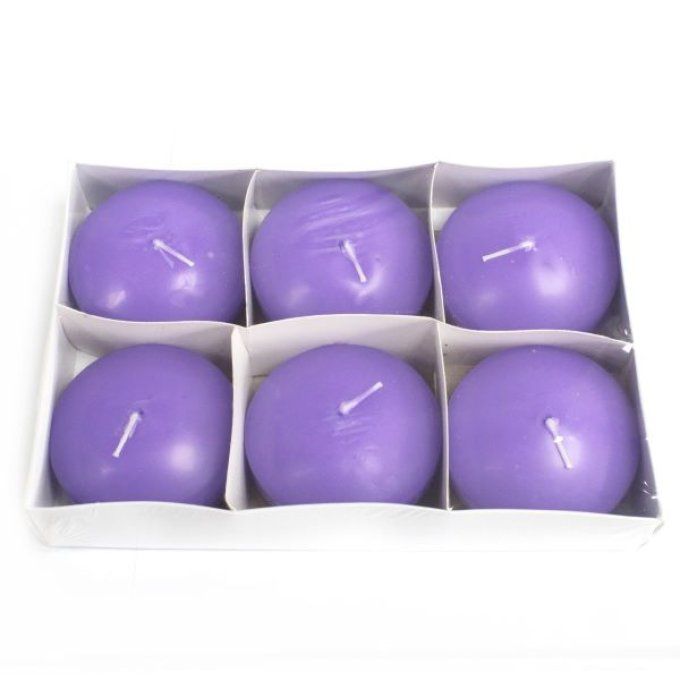 Grande bougie flottante lilas lot de 6